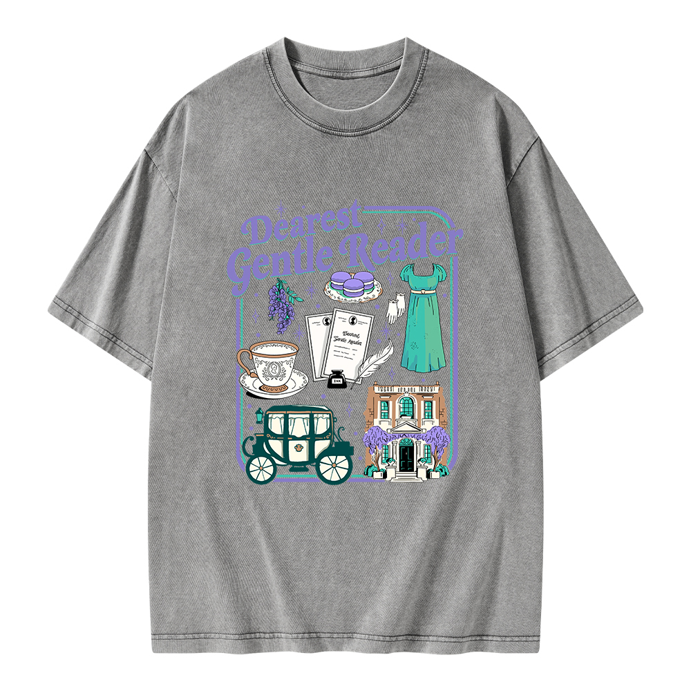 Pagewings Dearest Gentle Reader Unisex Washed T-shirt