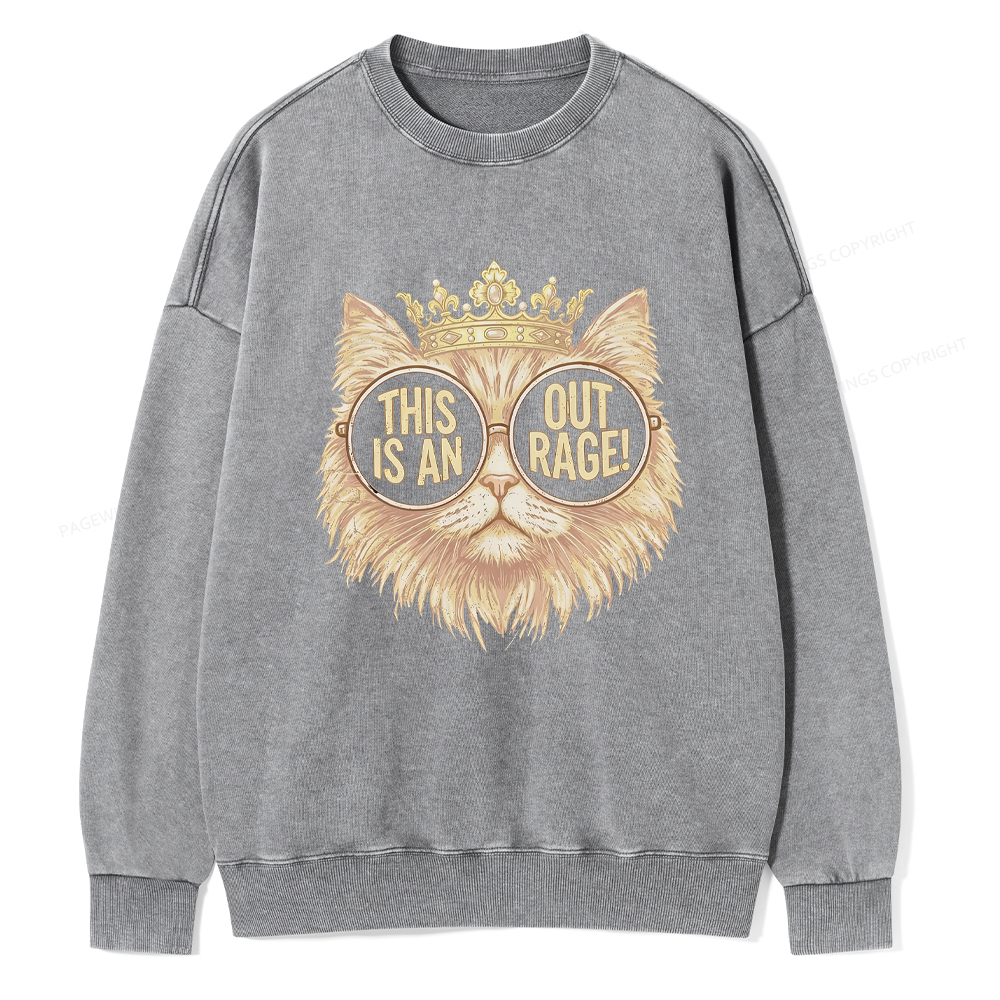 Pagewings This Is An Outrage Unisex Washed Sweatshirt