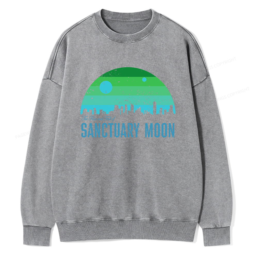 Pagewings The Rise and Fall of Sanctuary Moon Unisex Washed Sweatshirt