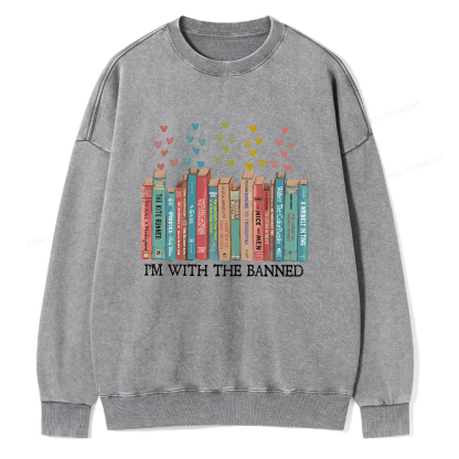 Pagewings I‘m With The Banned Unisex Washed Sweatshirt