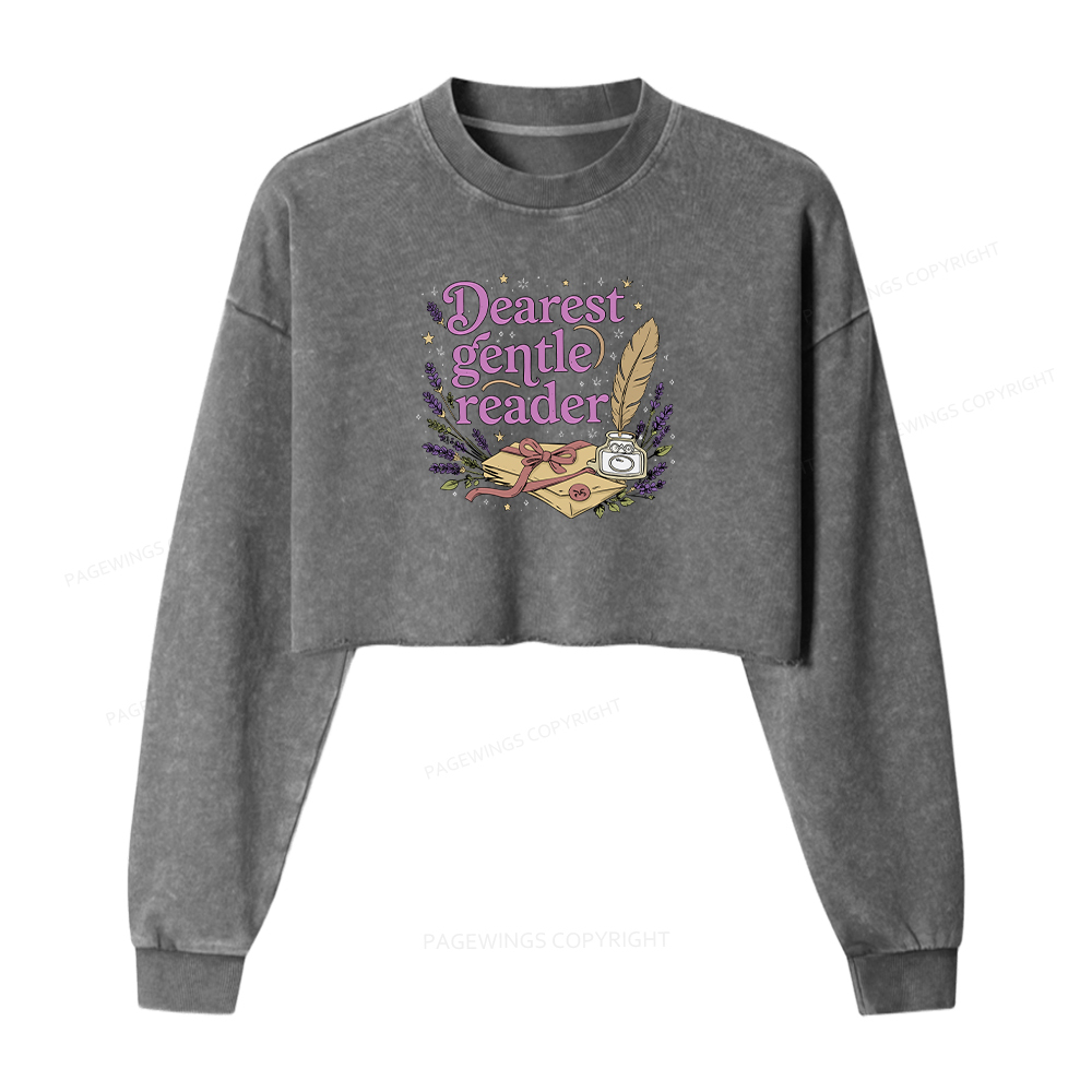 Pagewings Dearest Gentle Reader Washed Crop Sweatshirt