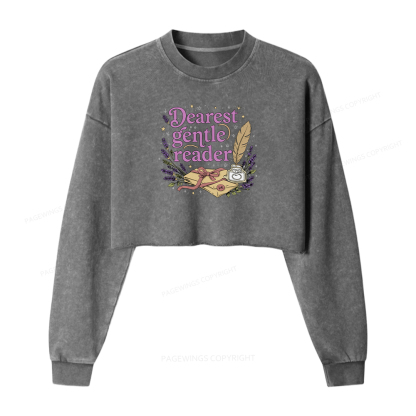 Pagewings Dearest Gentle Reader Washed Crop Sweatshirt