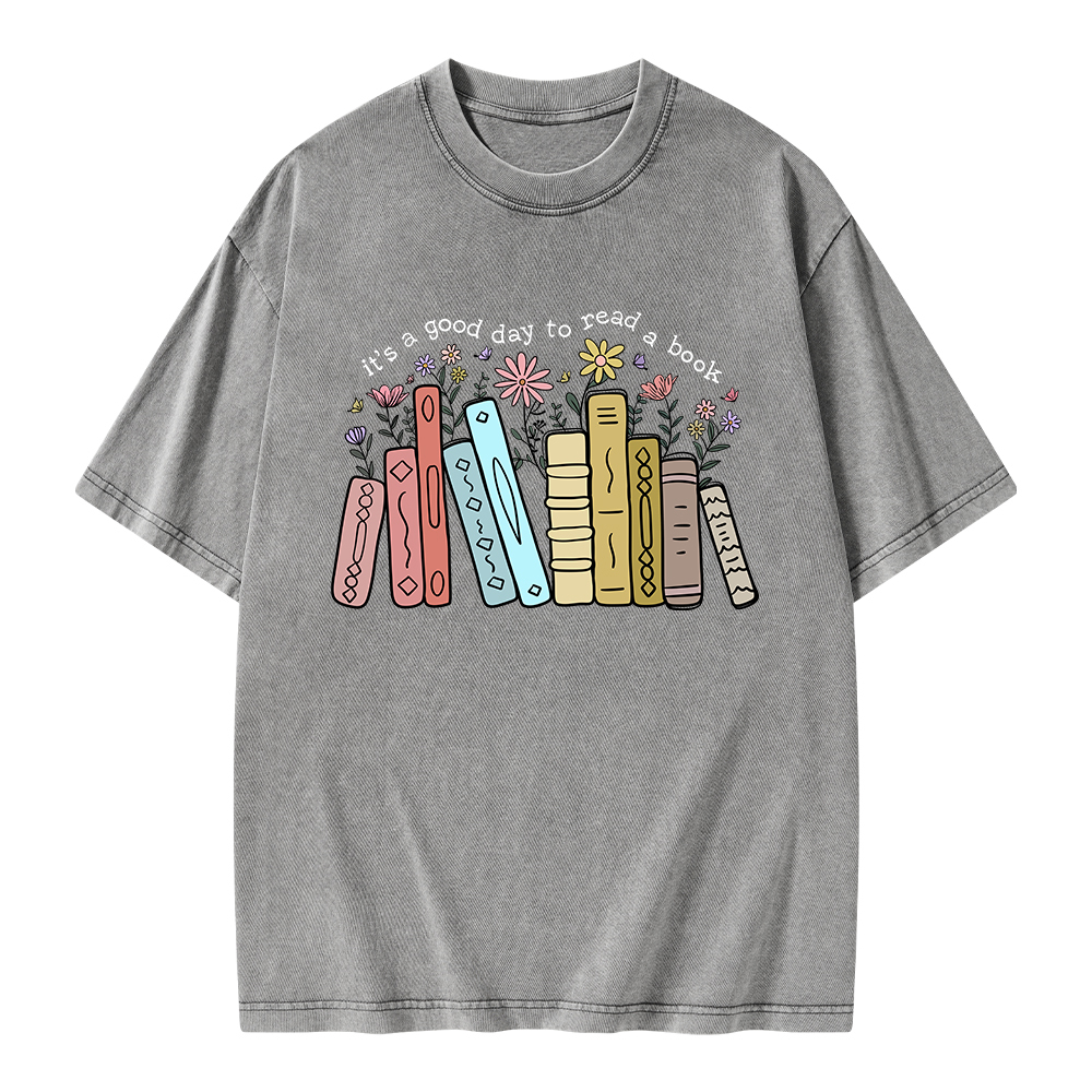Pagewings It's A Good Day To Read A Book Unisex Washed T-shirt