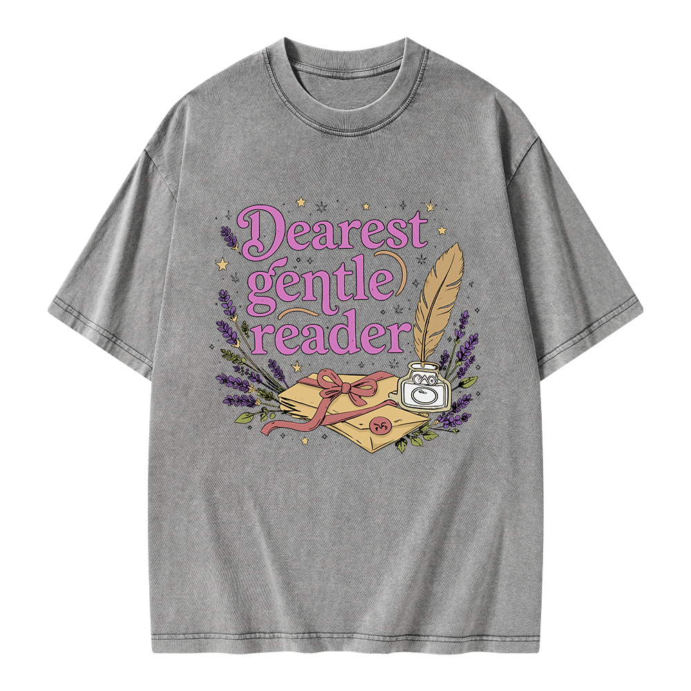 Pagewings Dearest Gentle Reader Unisex Washed T-shirt