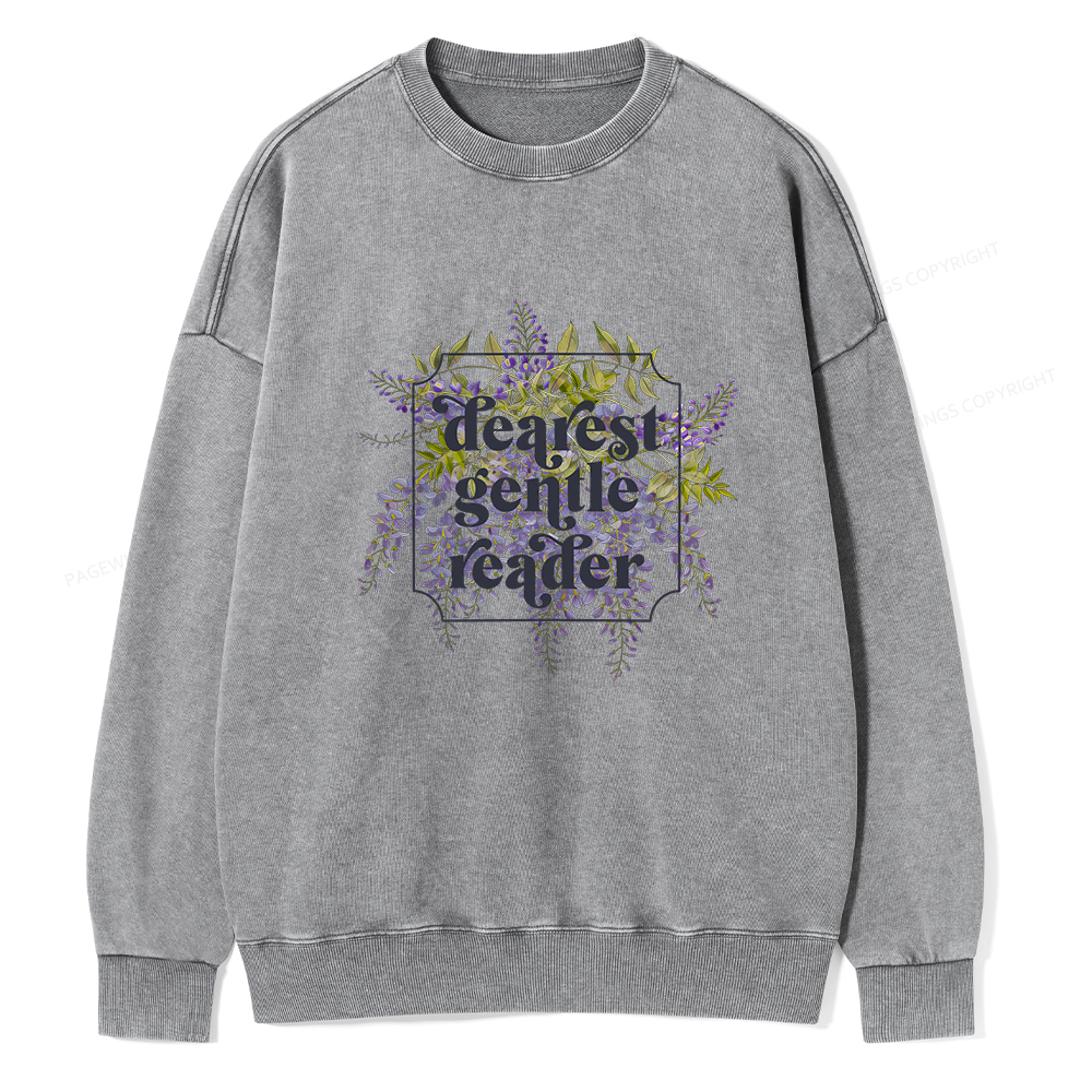 Pagewings Dearest Gentle Reader Unisex Washed Sweatshirt