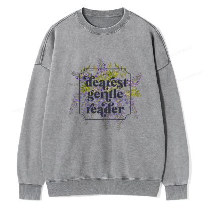 Pagewings Dearest Gentle Reader Unisex Washed Sweatshirt