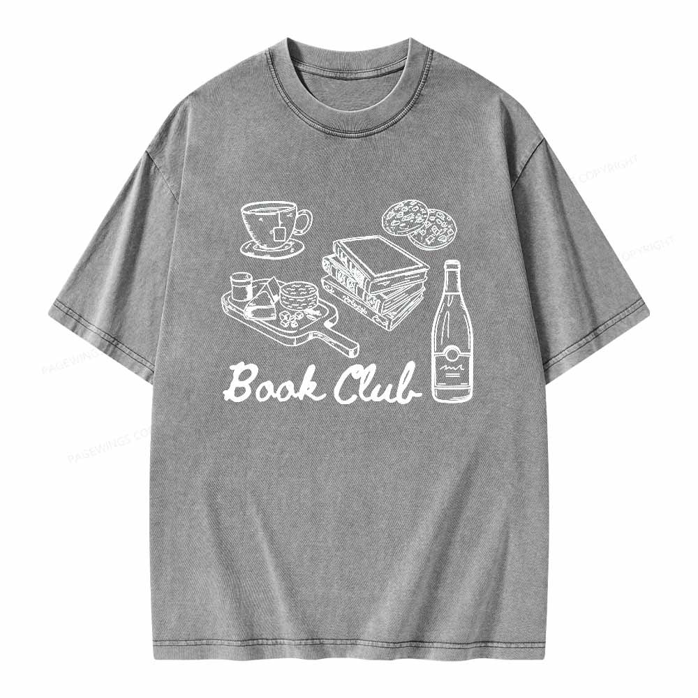 Pagewings Book Club Shirt Unisex Washed T-shirt