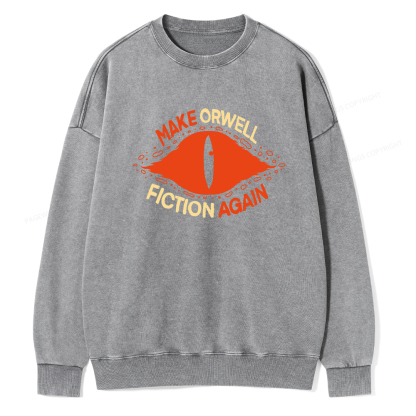Pagewings Make Orwell Fiction Again Unisex Washed Sweatshirt