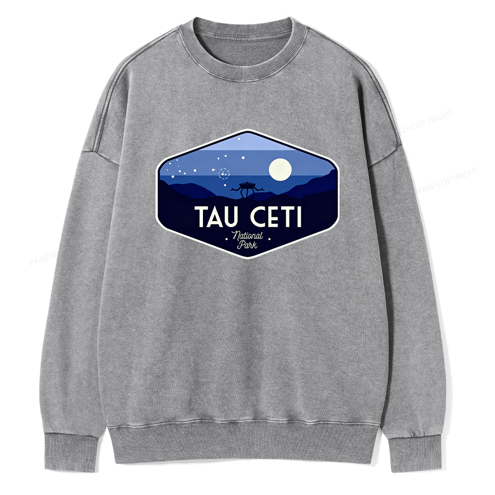 Pagewings Tau Ceti Unisex Washed Sweatshirt
