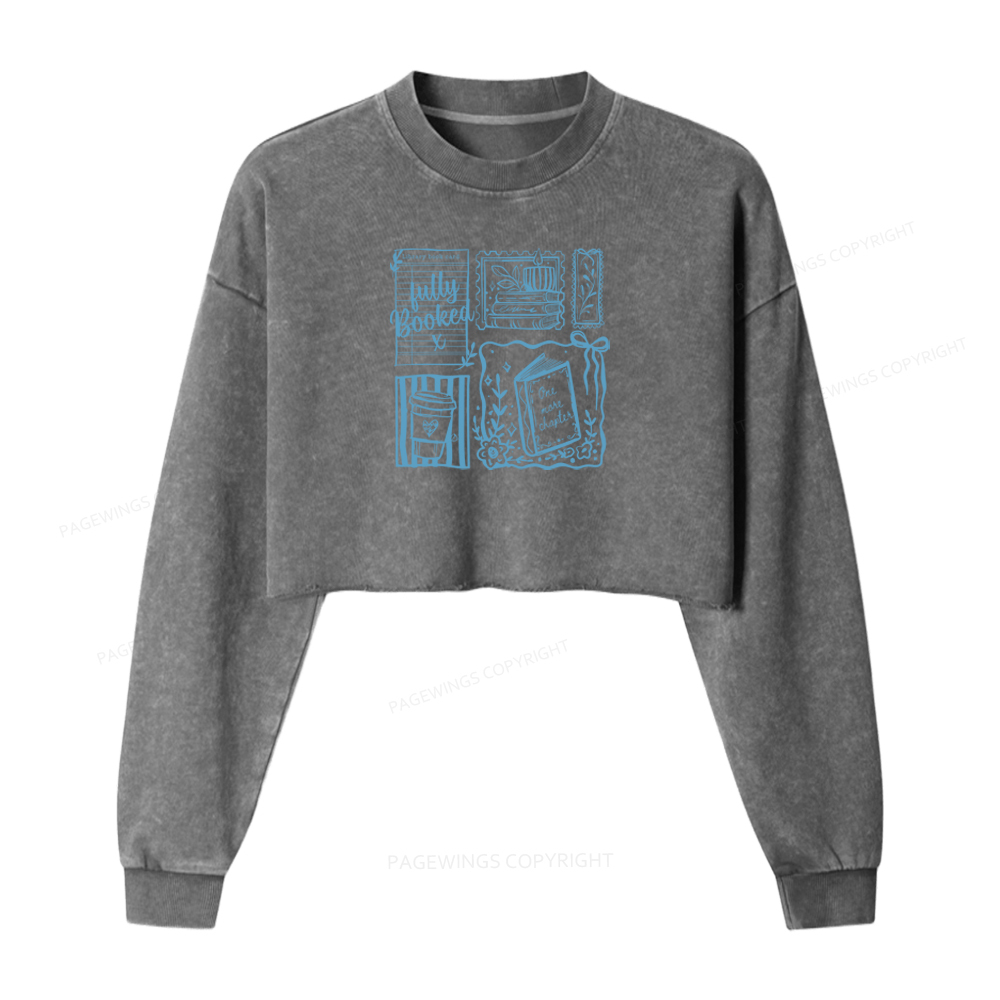 Pagewings Just One More Chapter Washed Crop Sweatshirt