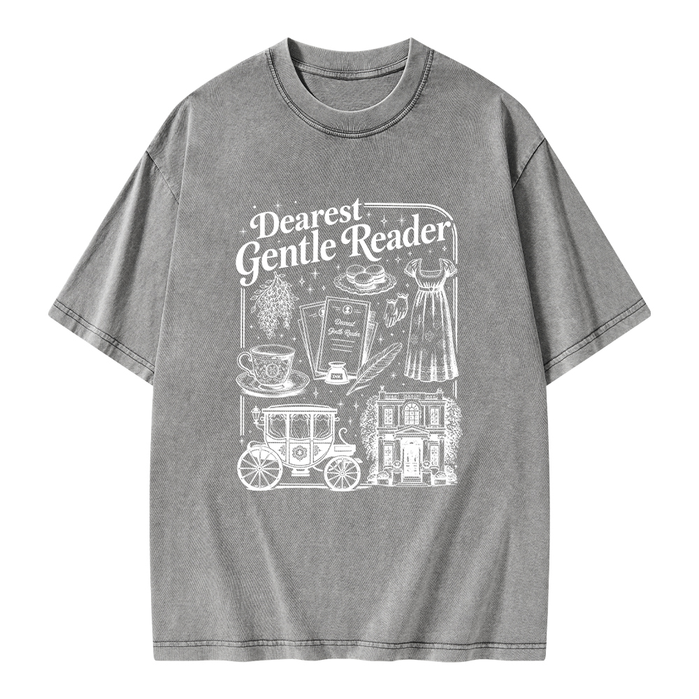 Pagewings Dearest Gentle Reader Unisex Washed T-shirt