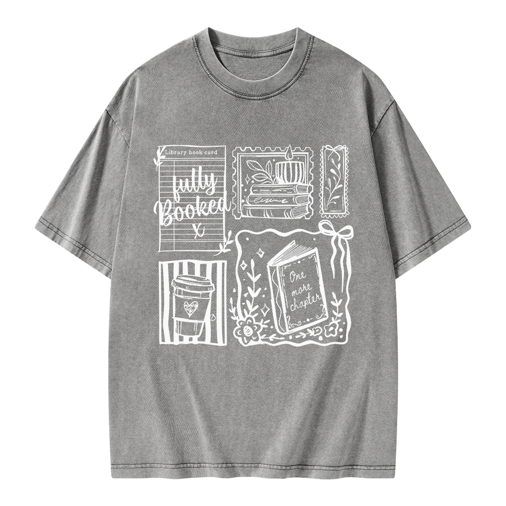 Pagewings Just one more chapter Unisex Washed T-shirt