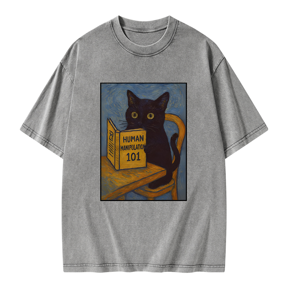 Pagewings Funny Cat Unisex Washed T-shirt