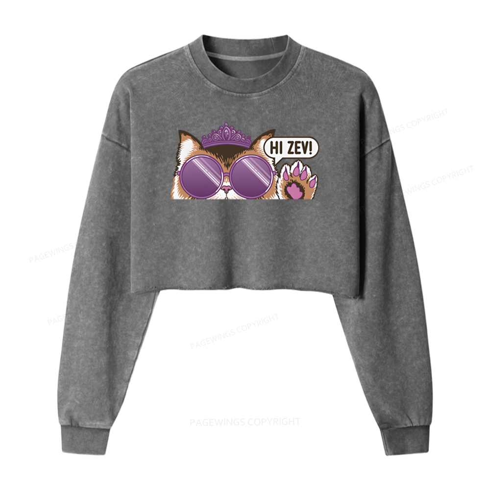 Pagewings Sci-Fi Book Lover Washed Crop Sweatshirt