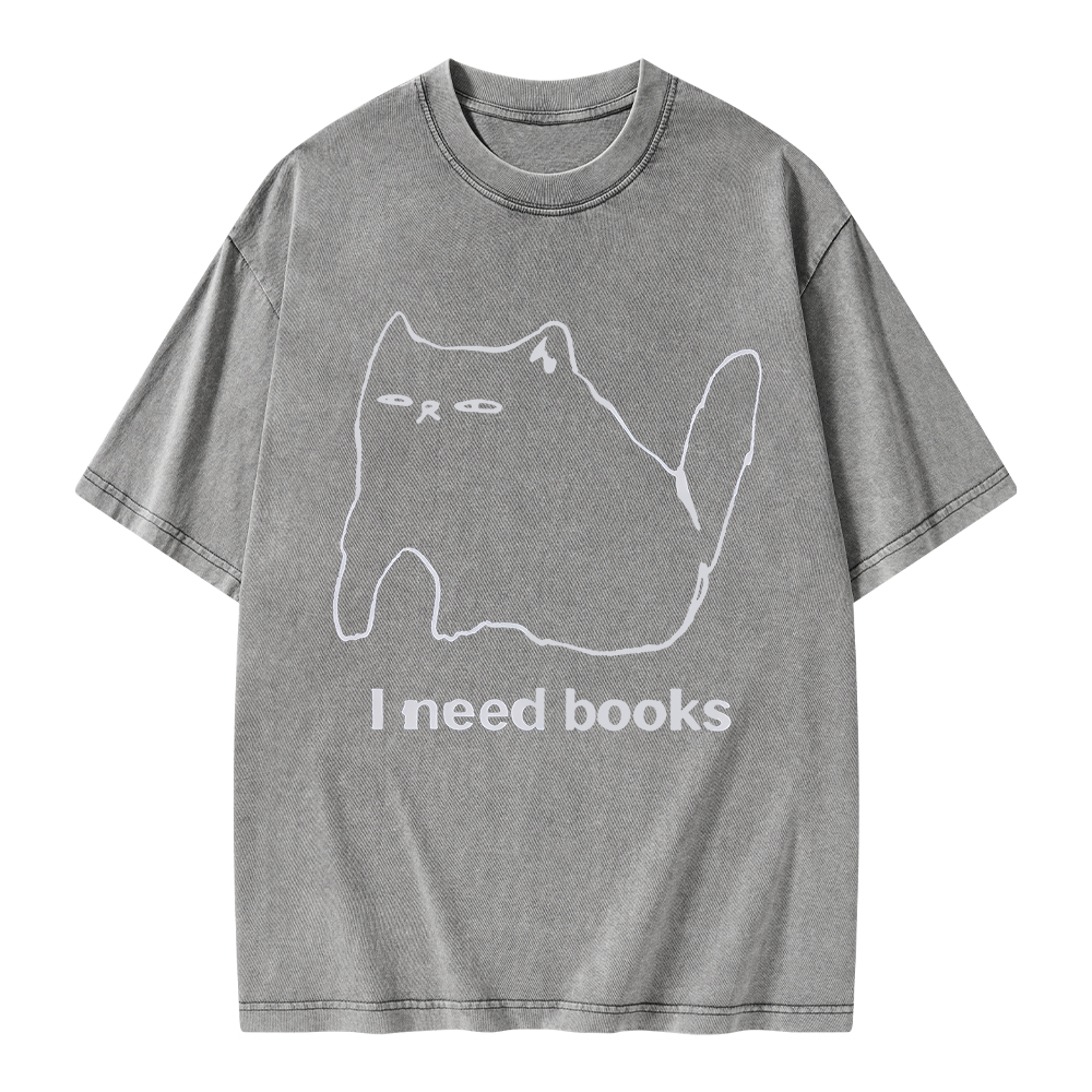 Pagewings I Need Books Unisex Washed T-shirt