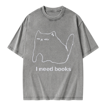 Pagewings I Need Books Unisex Washed T-shirt