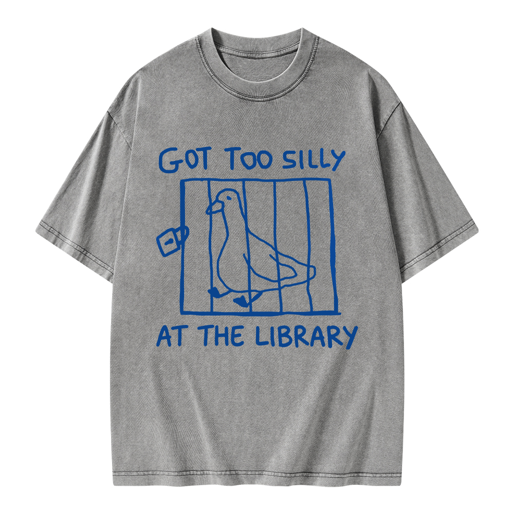 Pagewings Got Too Silly At The Library Unisex Washed T-shirt