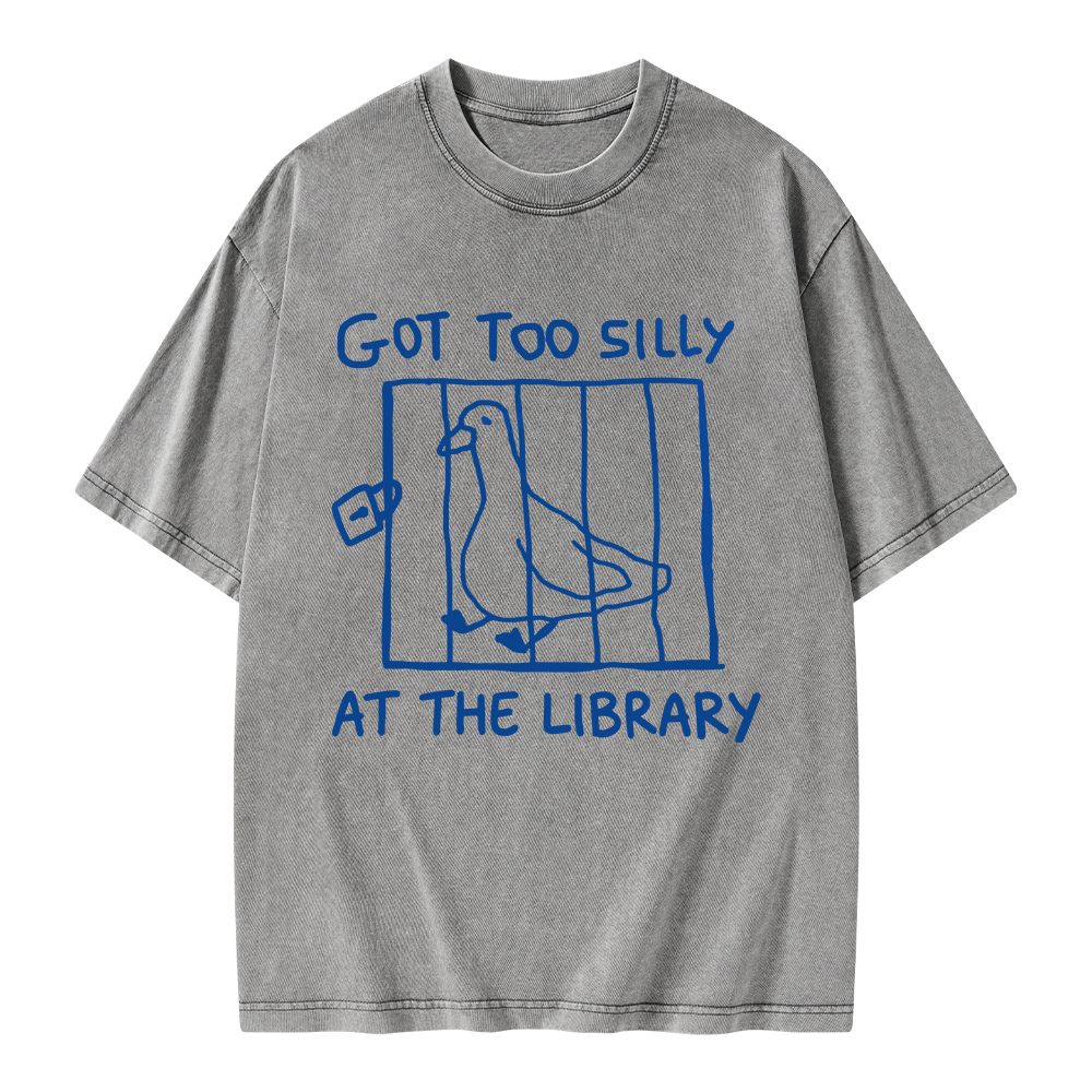 Pagewings Got Too Silly At The Library Unisex Washed T-shirt