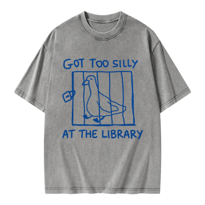 Pagewings Got Too Silly At The Library Unisex Washed T-shirt