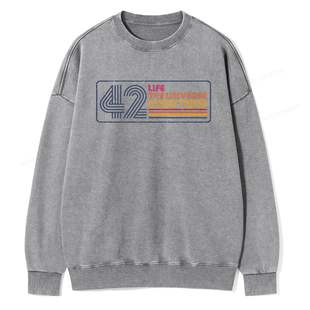 Pagewings Life The Universe Everything Unisex Washed Sweatshirt