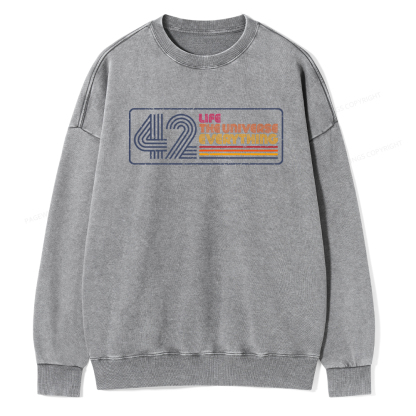 Pagewings Life The Universe Everything Unisex Washed Sweatshirt
