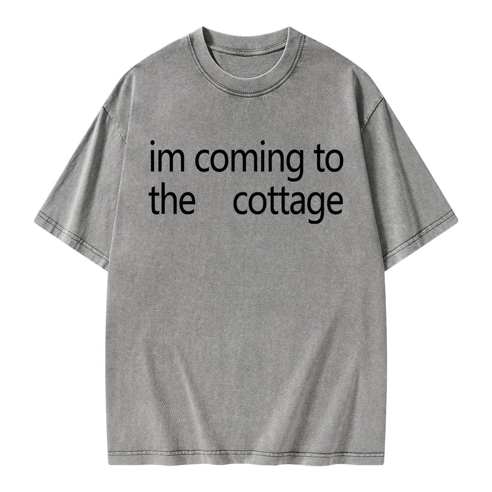 Pagewings Im Coming To The Cottage Unisex Washed T-shirt