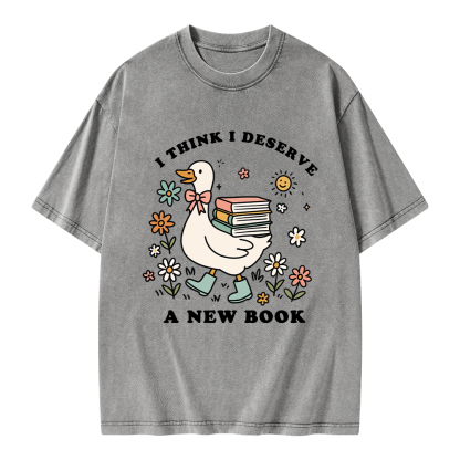 Pagewings I Think I Deserve A New Book Unisex Washed T-shirt