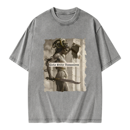 Pagewings Girls Will Be Girls Unisex Washed T-shirt