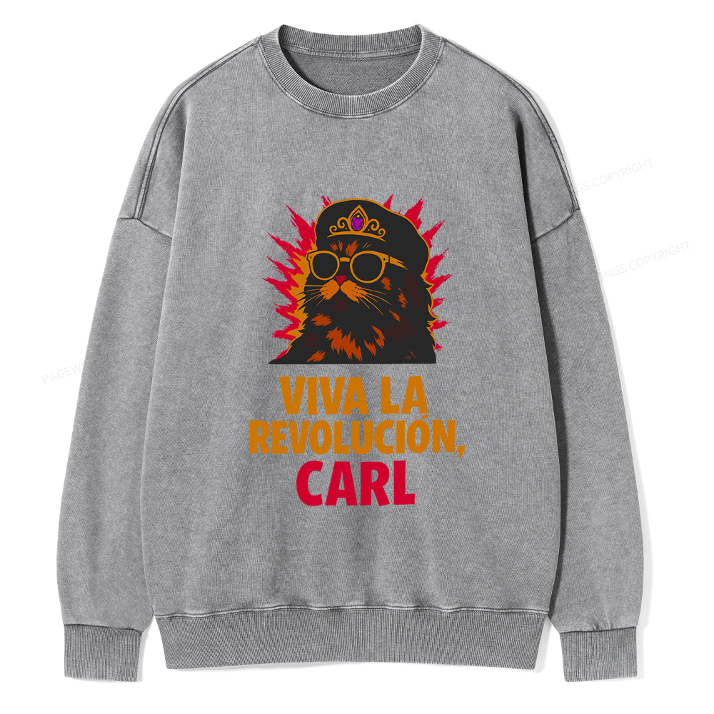 Pagewings Viva La Revolucion Unisex Washed Sweatshirt