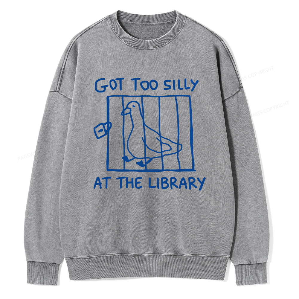Pagewings Got Too Silly At The Library Unisex Washed Sweatshirt