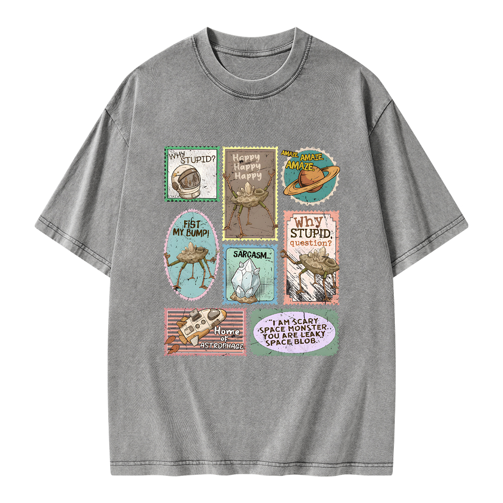 Pagewings Amaze Retro Sci-Fi Unisex Washed T-shirt
