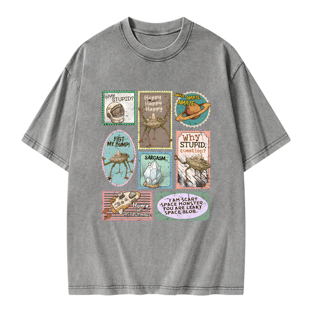 Pagewings Amaze Retro Sci-Fi Unisex Washed T-shirt