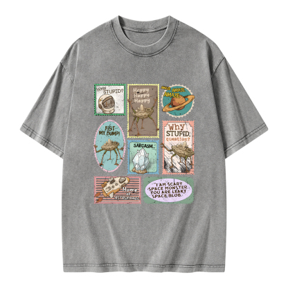 Pagewings Amaze Retro Sci-Fi Unisex Washed T-shirt