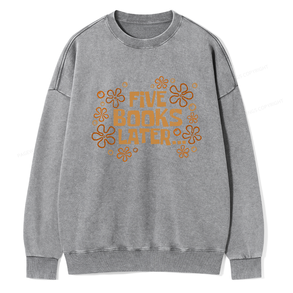 Pagewings Five Books Later Washed Sweatshirt