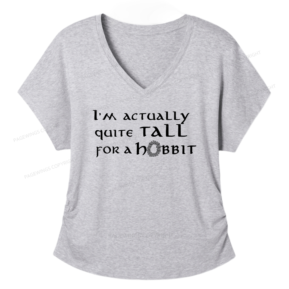 Pagewings I'm Actually Quite Tall Soft Women's Modal V-neck T-shirt  