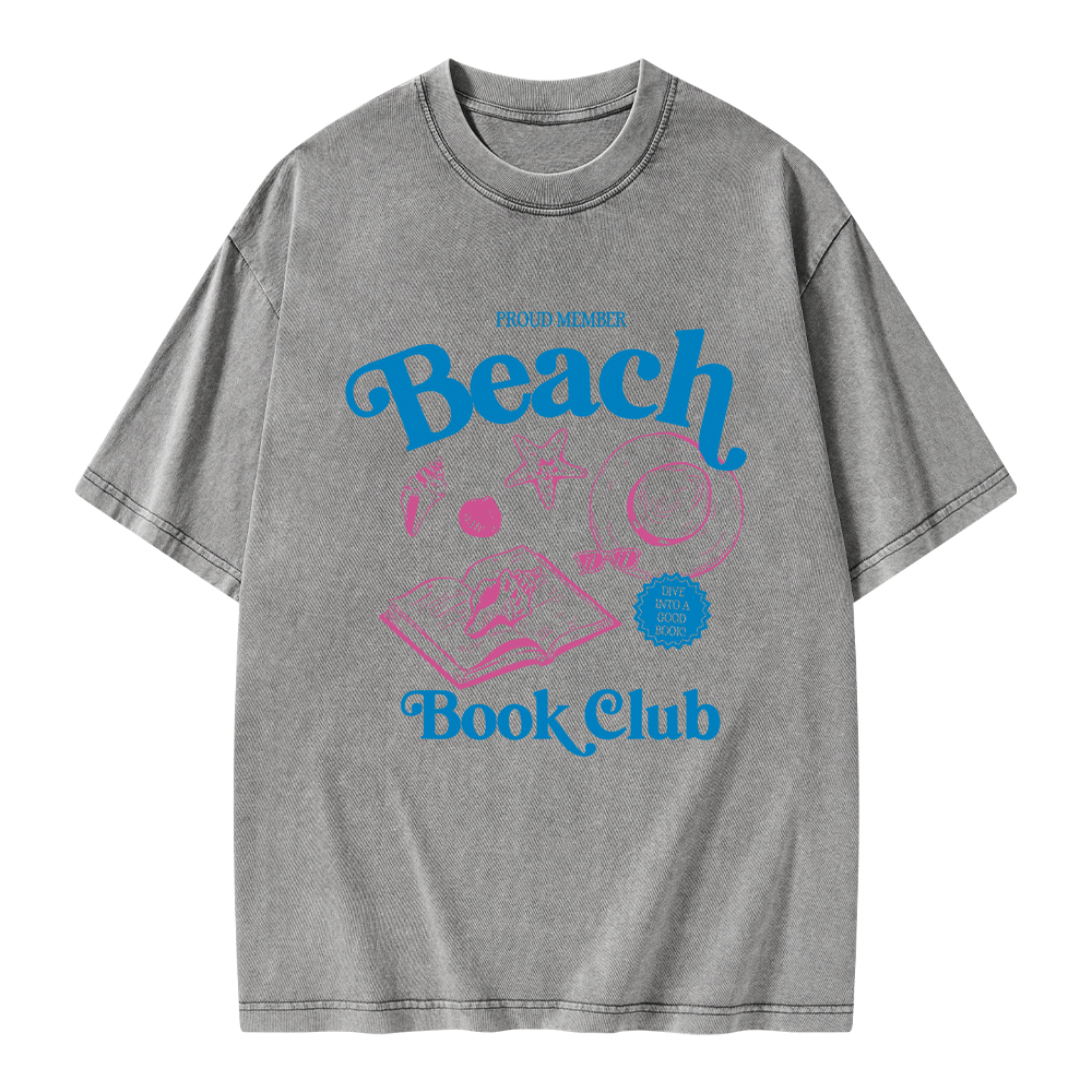 Pagewings Beach Book Club Unisex Washed T-shirt