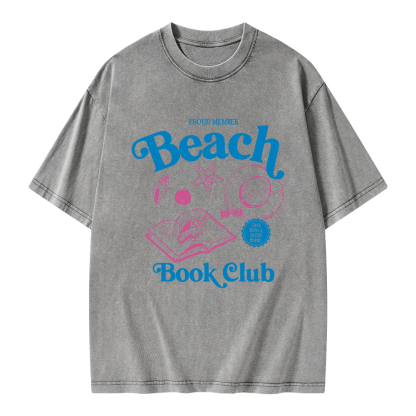 Pagewings Beach Book Club Unisex Washed T-shirt
