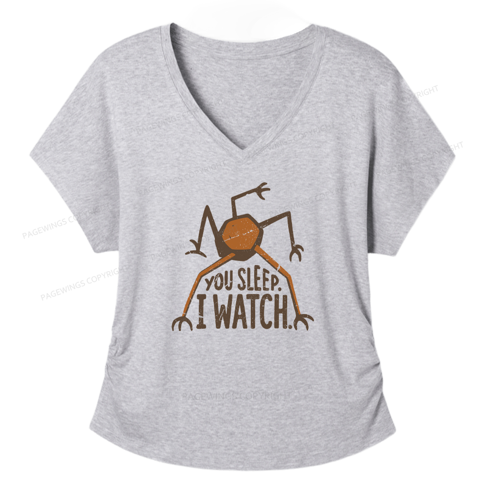 Pagewings You Sleep I Watch Women's Modal V-neck T-shirt  