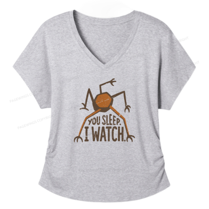 Pagewings You Sleep I Watch Women's Modal V-neck T-shirt  
