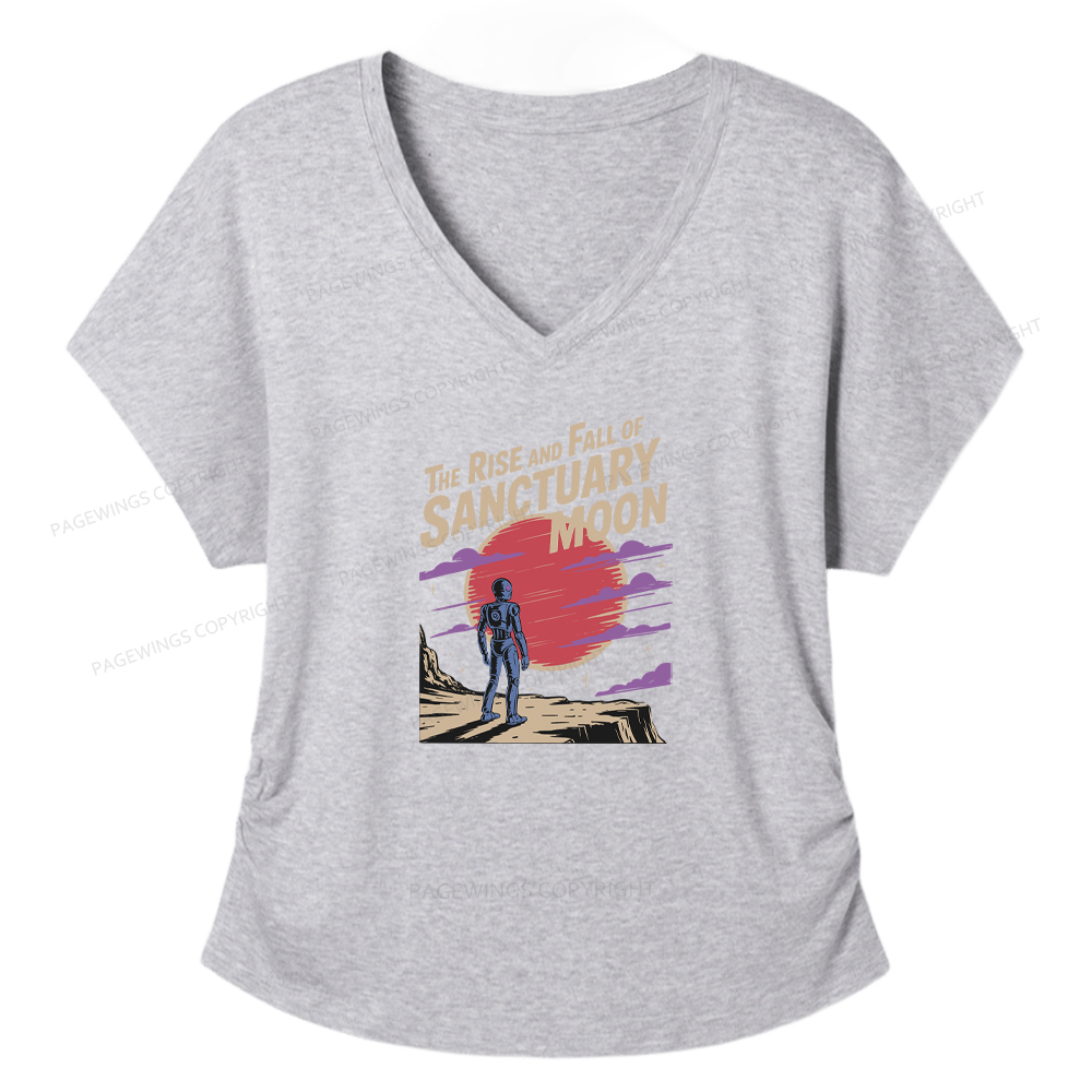 Pagewings The Rise And Fall Of Sanctuary Moon Soft Women's Modal V-neck T-shirt