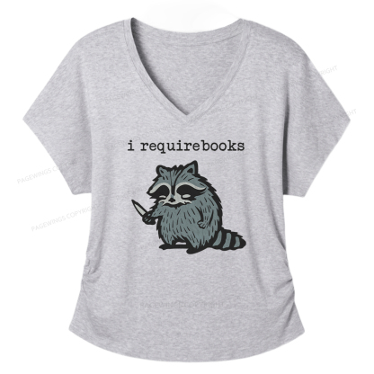 Pagewings I Require Books Soft Women's Modal V-neck T-shirt