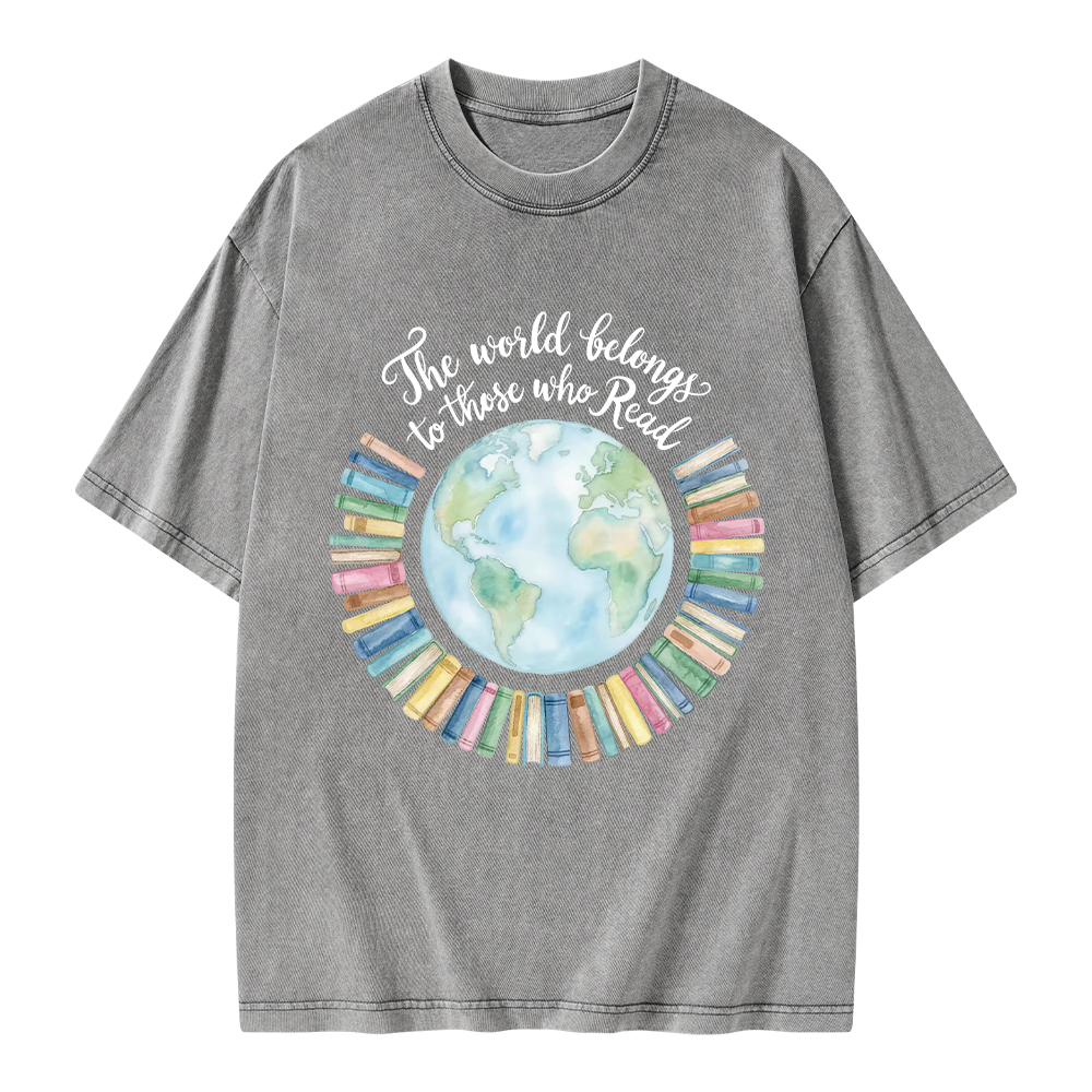 Pagewings The World Belongs to Those Who Read Unisex Washed T-shirt