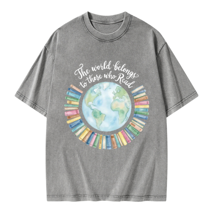 Pagewings The World Belongs to Those Who Read Unisex Washed T-shirt