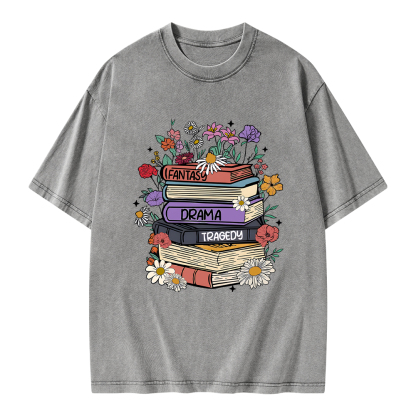 Pagewings Fantasy Drama Tragedy Unisex Washed T-shirt