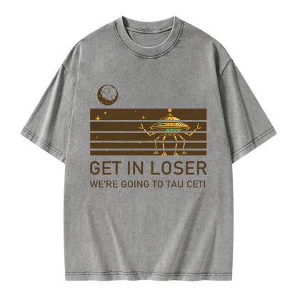 Pagewings Get In Loser Unisex Washed T-shirt