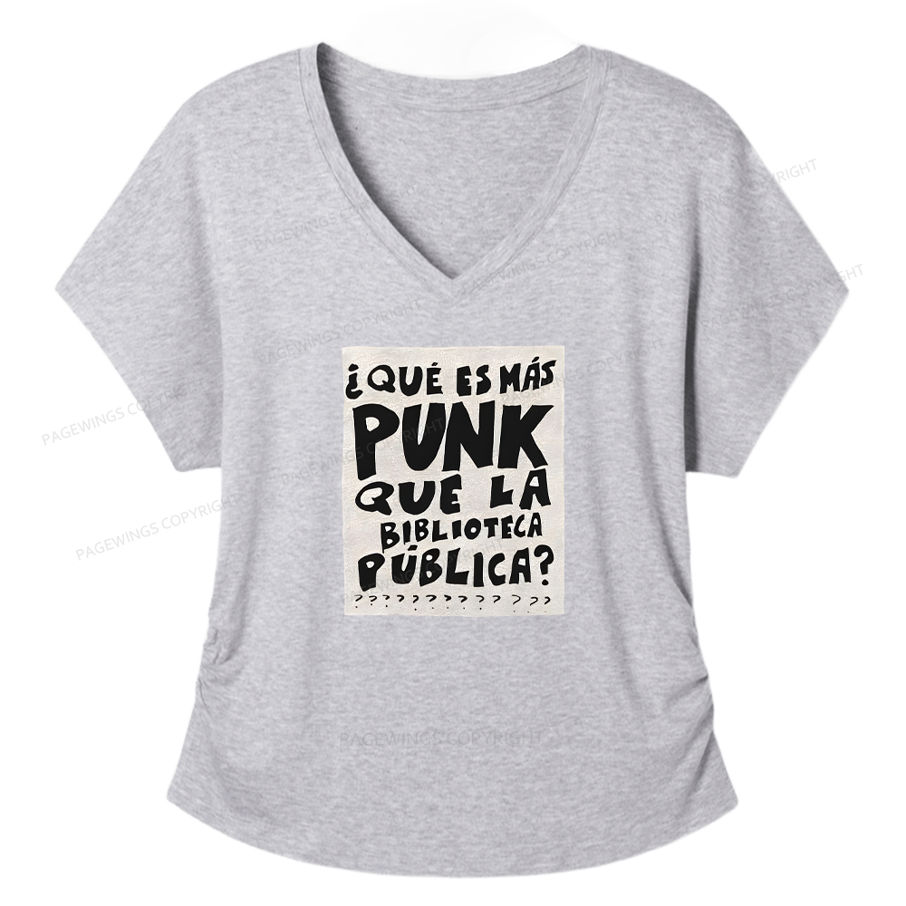 Pagewings What's More Punk Than The Public Library Women's Modal V-neck T-shirt  