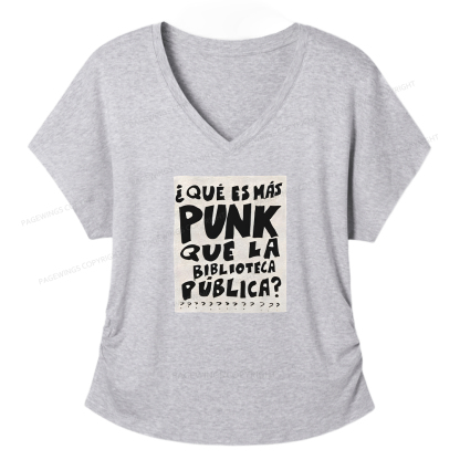 Pagewings What's More Punk Than The Public Library Women's Modal V-neck T-shirt  
