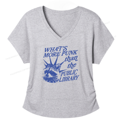 Pagewings What's More Punk Than The Public Library Women's Modal V-neck T-shirt  