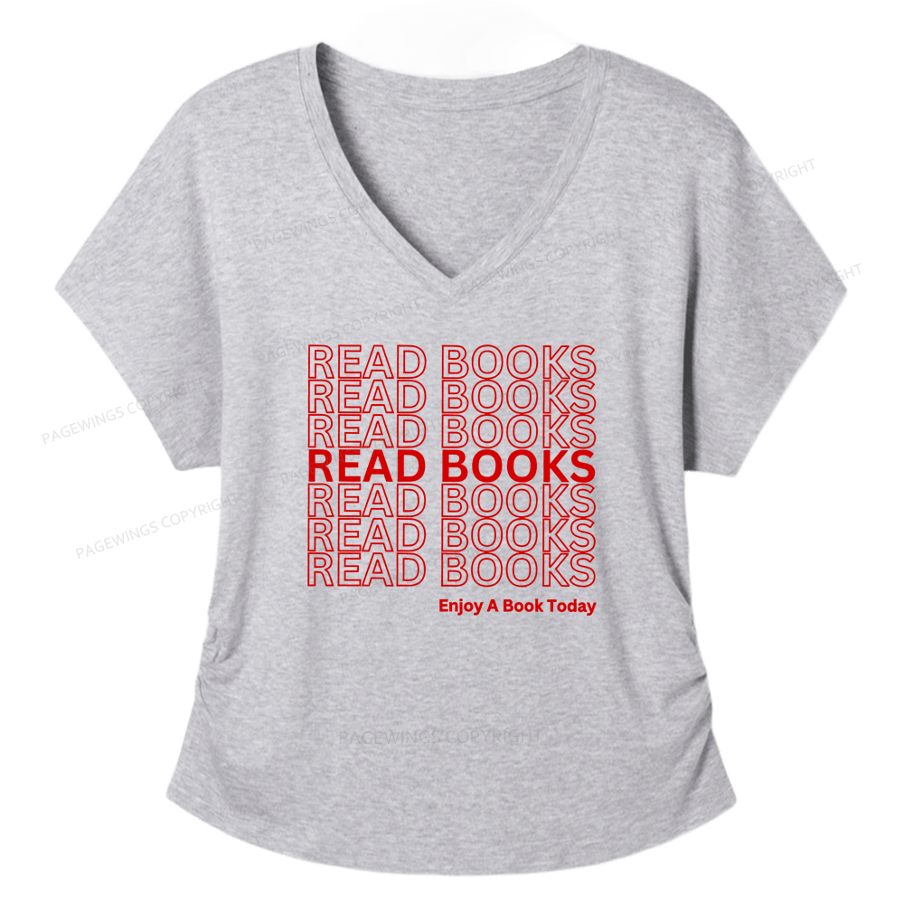 Pagewings Read Books Librarian Women's Modal V-neck T-shirt  
