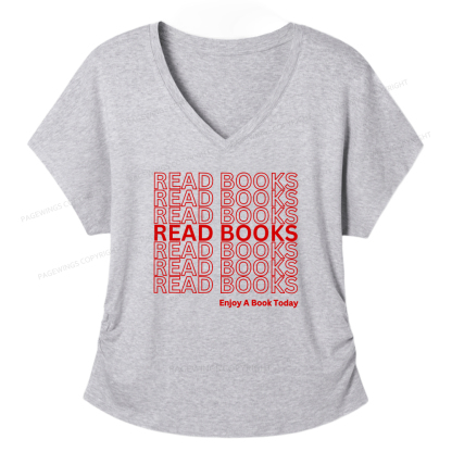 Pagewings Read Books Librarian Women's Modal V-neck T-shirt  